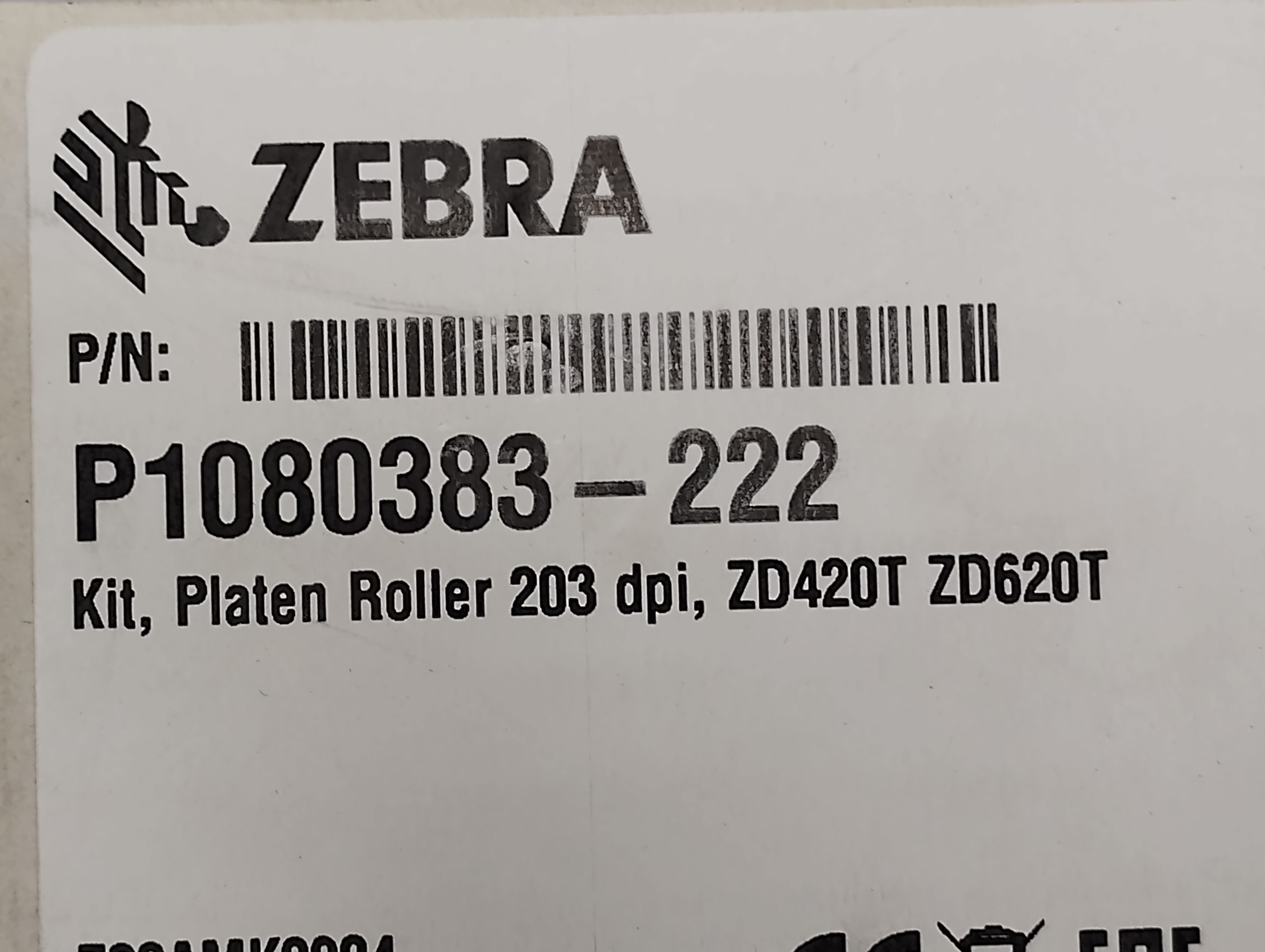 Zebra Platen Roller 203 dpi, ZD420T ZD620T - P1080383-222
