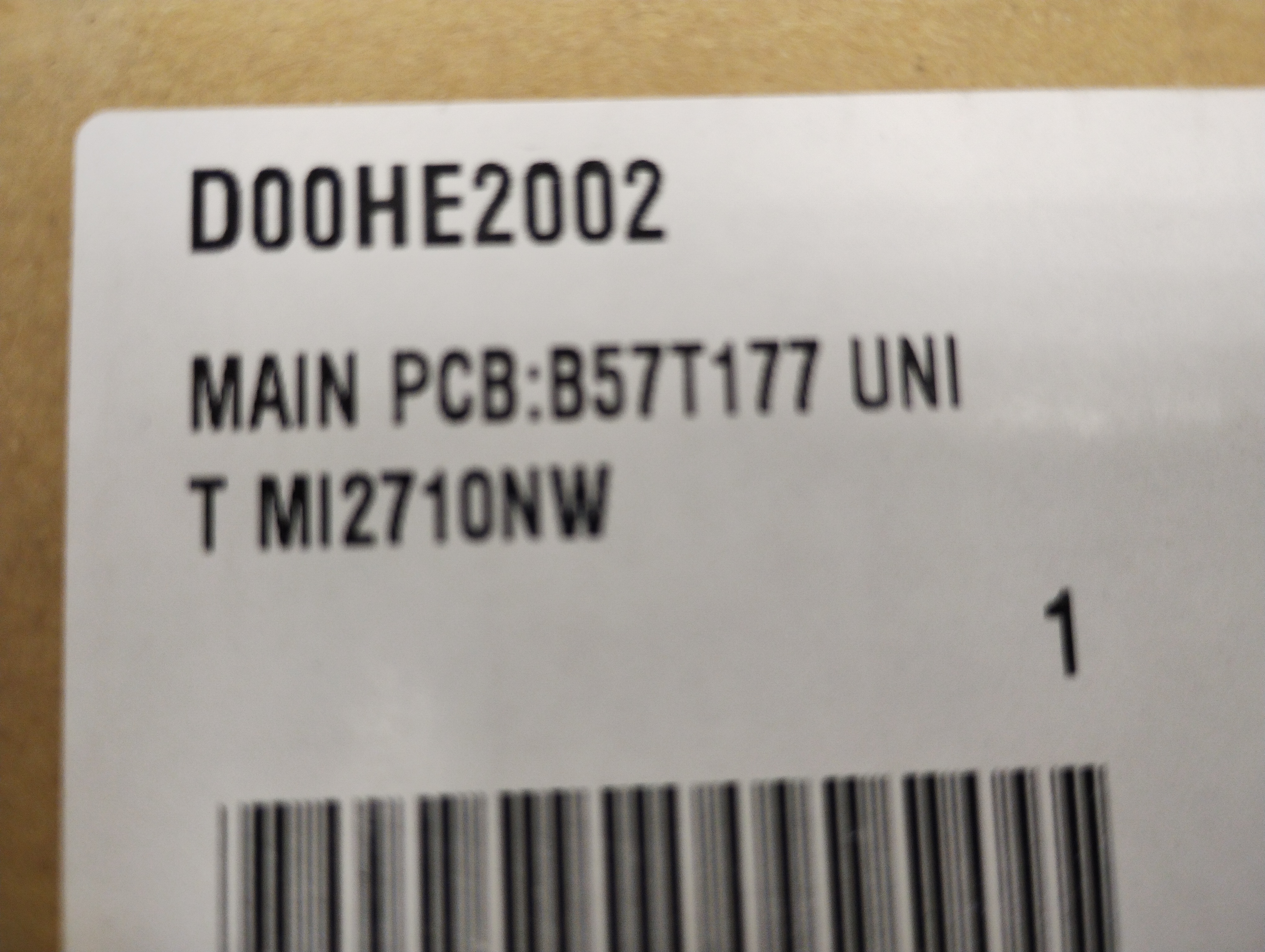 Brother MAIN PCBB57T177 UNIT MI2710NW - D00HE2002