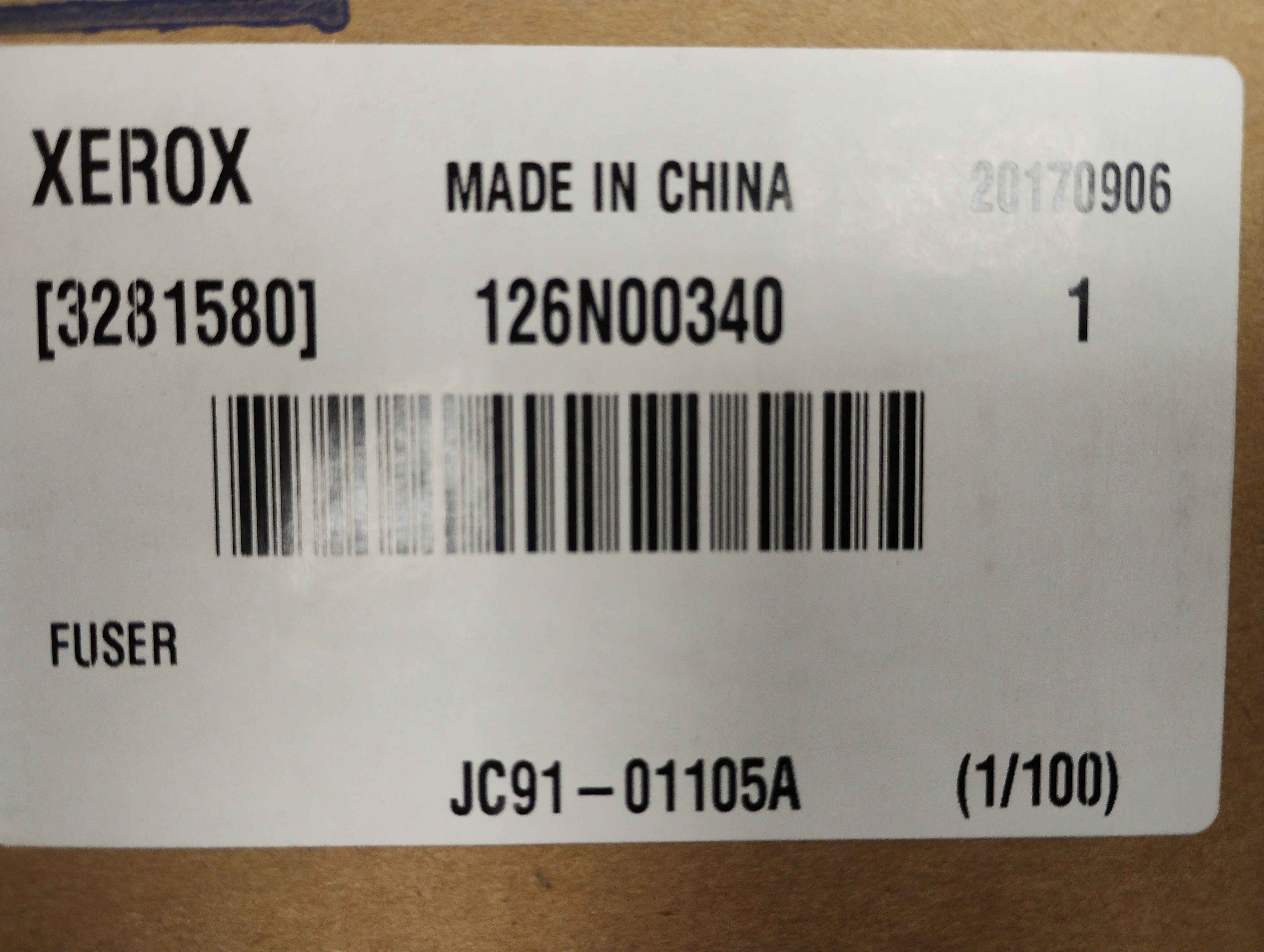 XEROX / SAMSUNG FUSER - 126N00340 / JC91-01105A