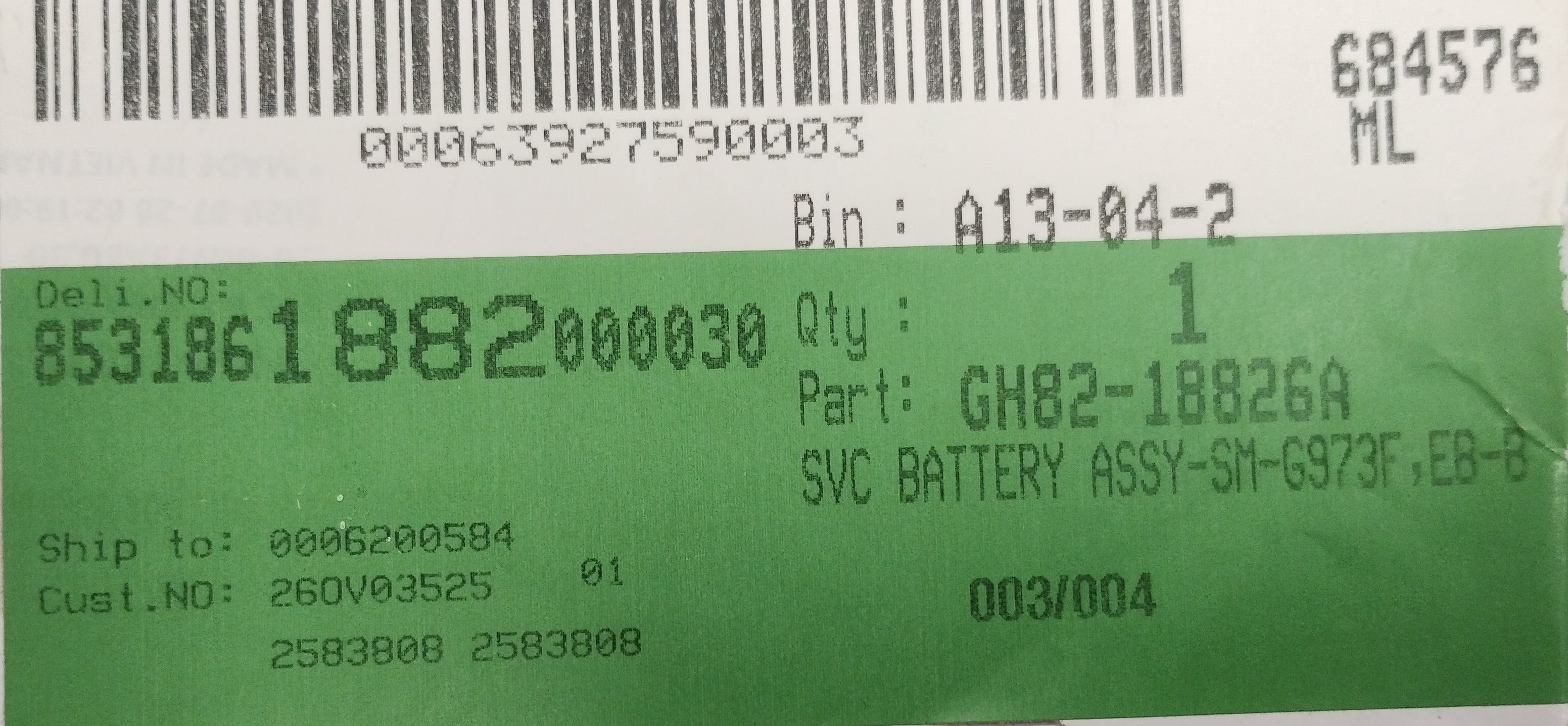 Samsung baterie EB-BG973ABU - GH82-18826A