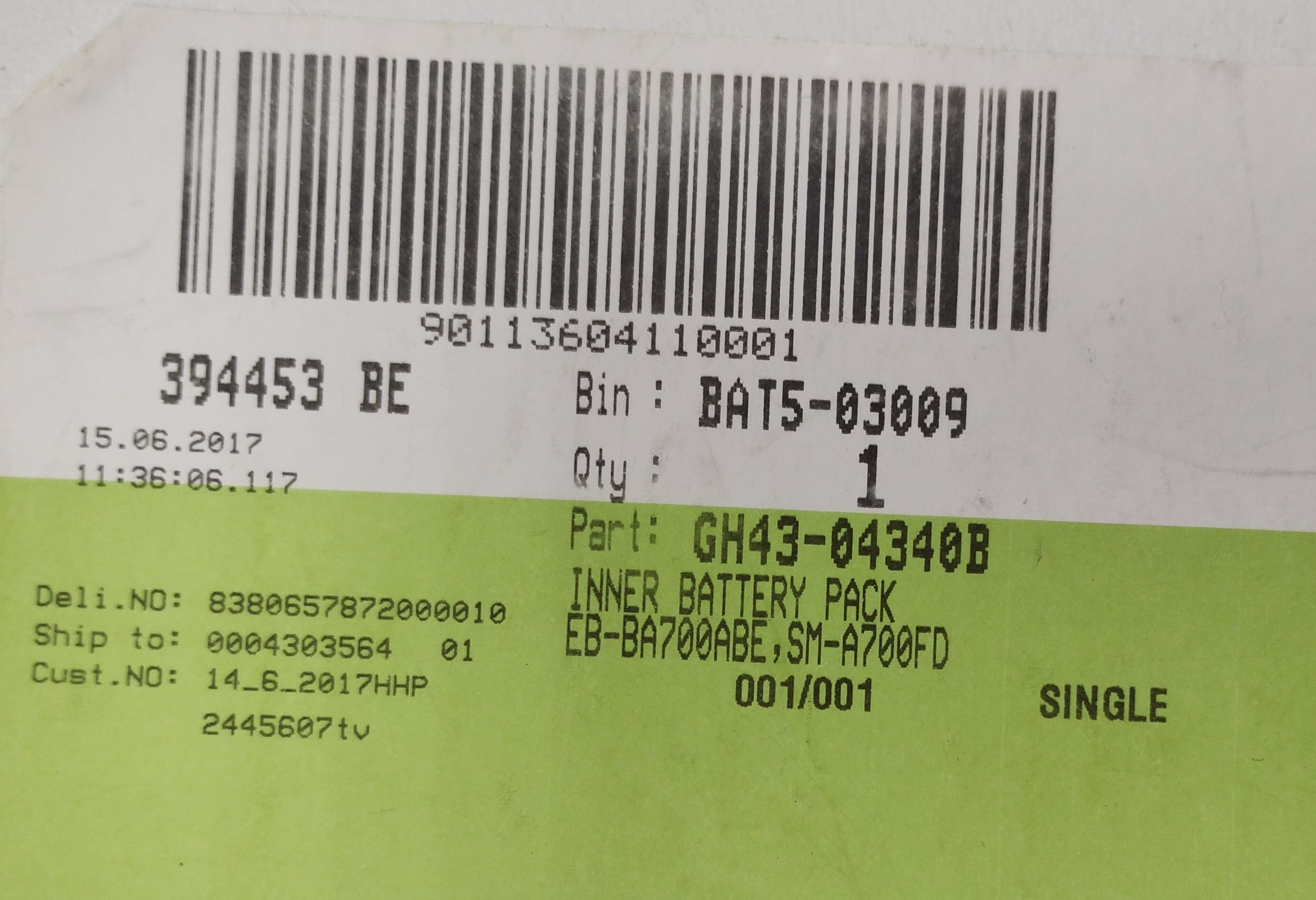 Samsung baterie EB-BA700ABE 2600mAh Li-Ion – GH43-04340B