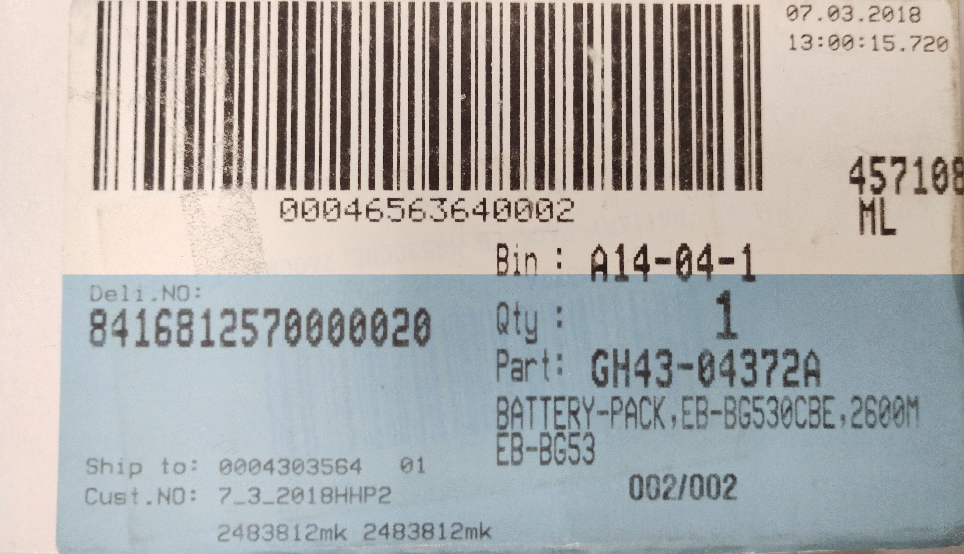 Samsung baterie EB-BG530CBE 2600mAh - GH43-04372A 