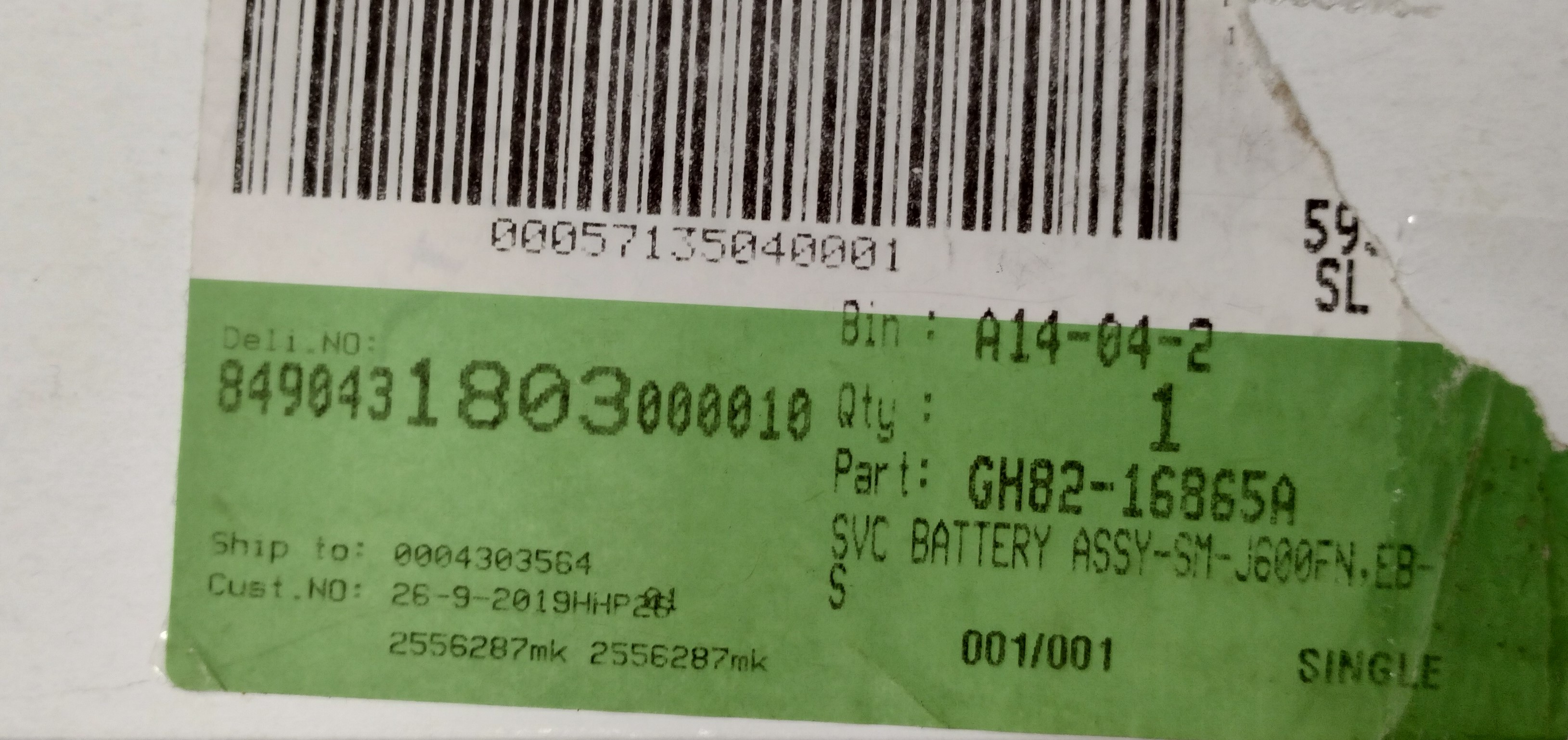 Samsung baterie EB-BJ800ABE, 3000mAh - GH82-16865A 