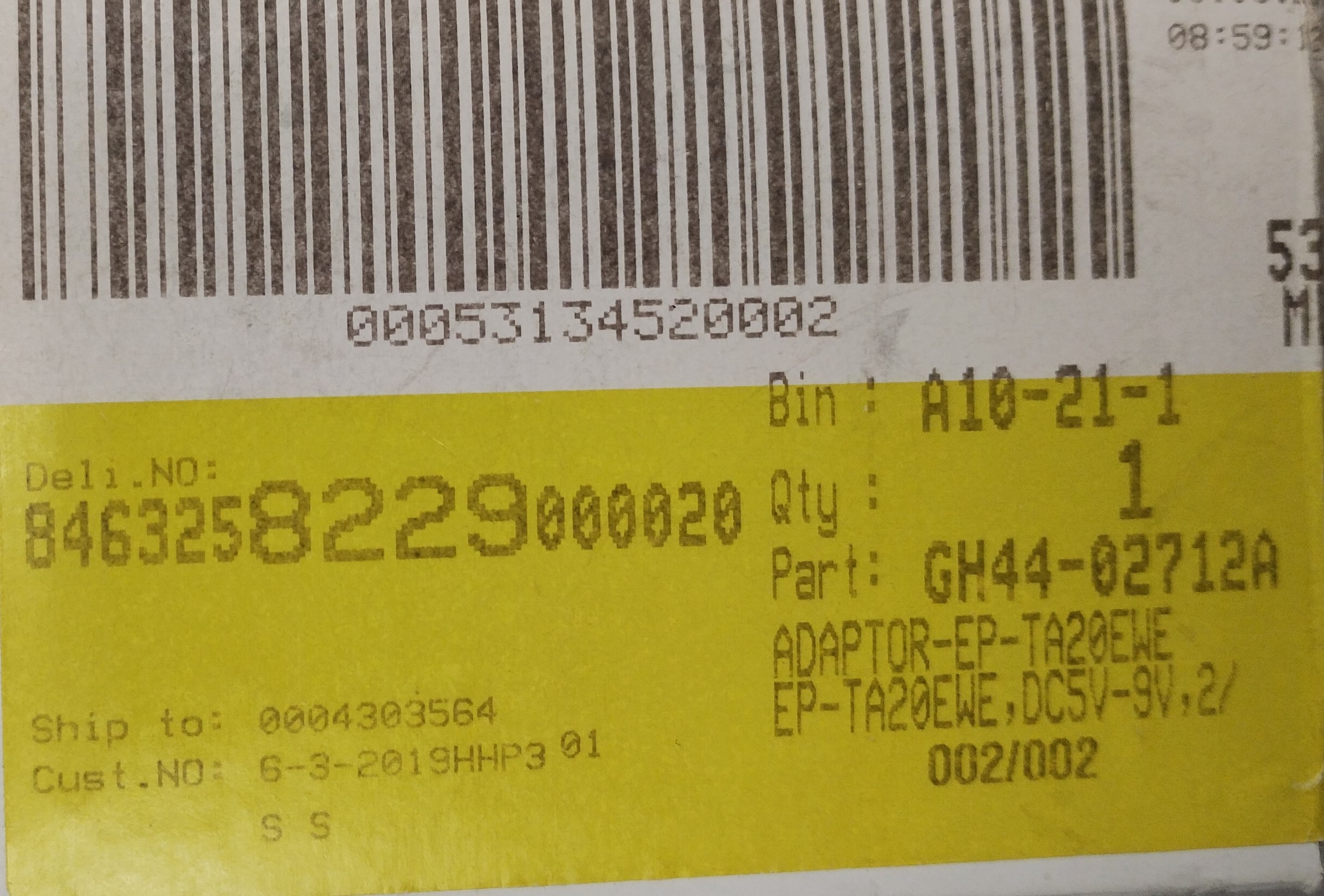 Samsung adaptér EP-TA20EWE  - GH44-02712A