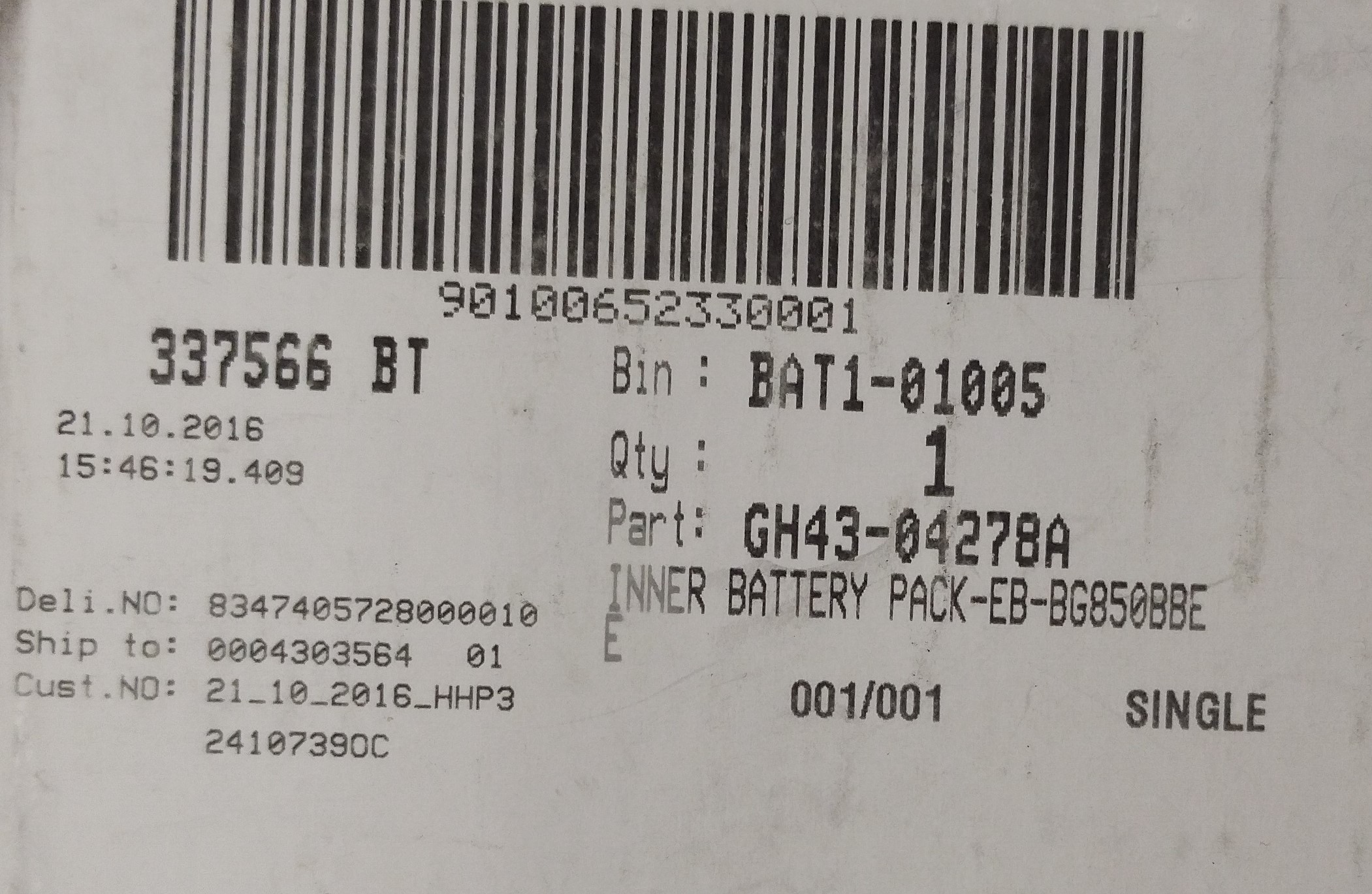 Samsung baterie EB-BG850BBE - GH43-04278A 