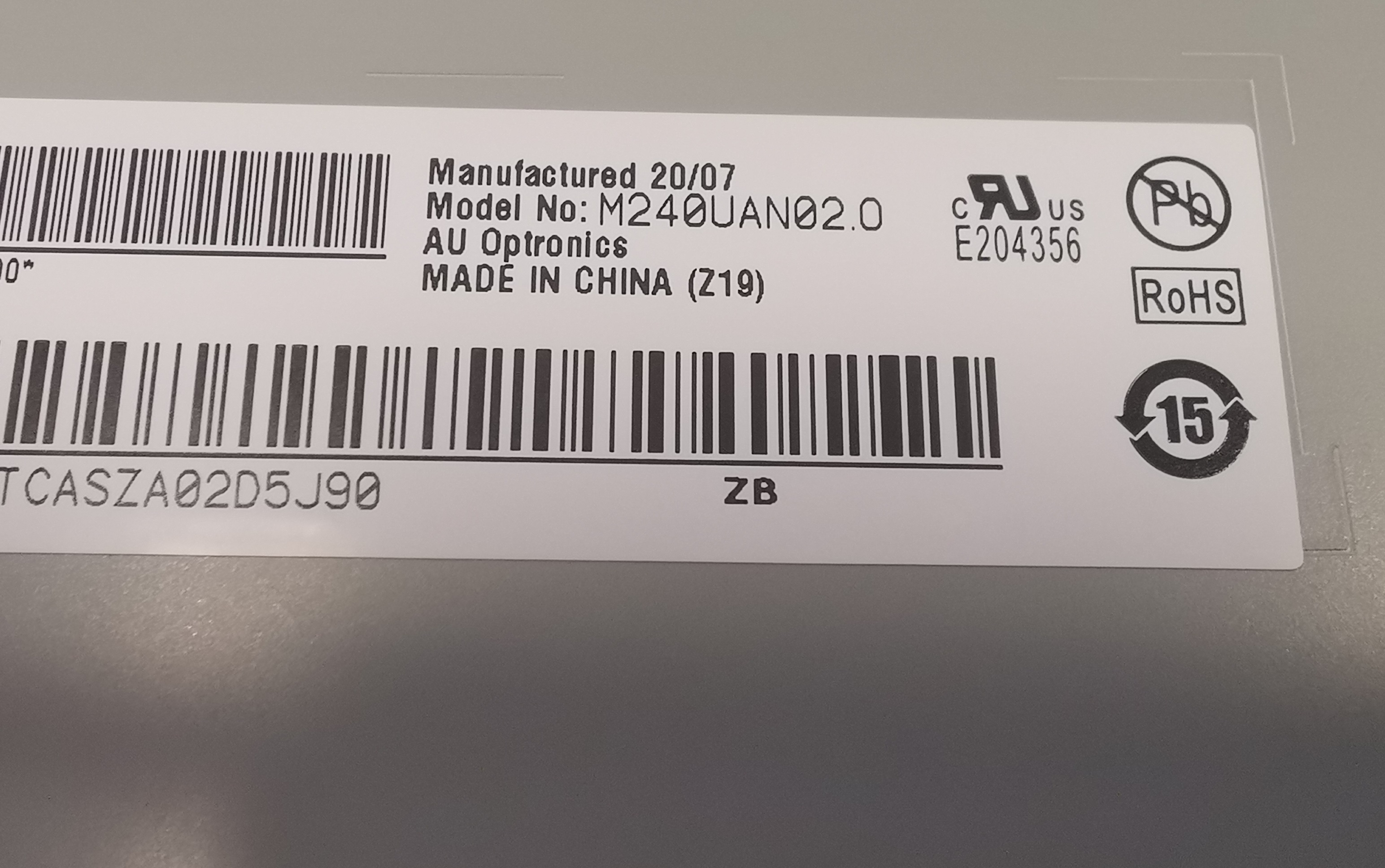 Acer LCD PANEL 24" W WUXGA NGL - KL.24005.032