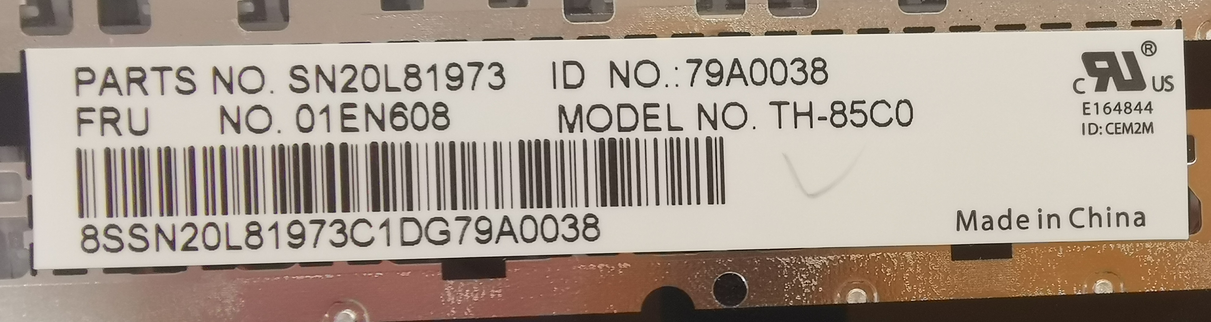 Lenovo CZ/SK klávesnice ThinkPad T470s - 01EN608 
