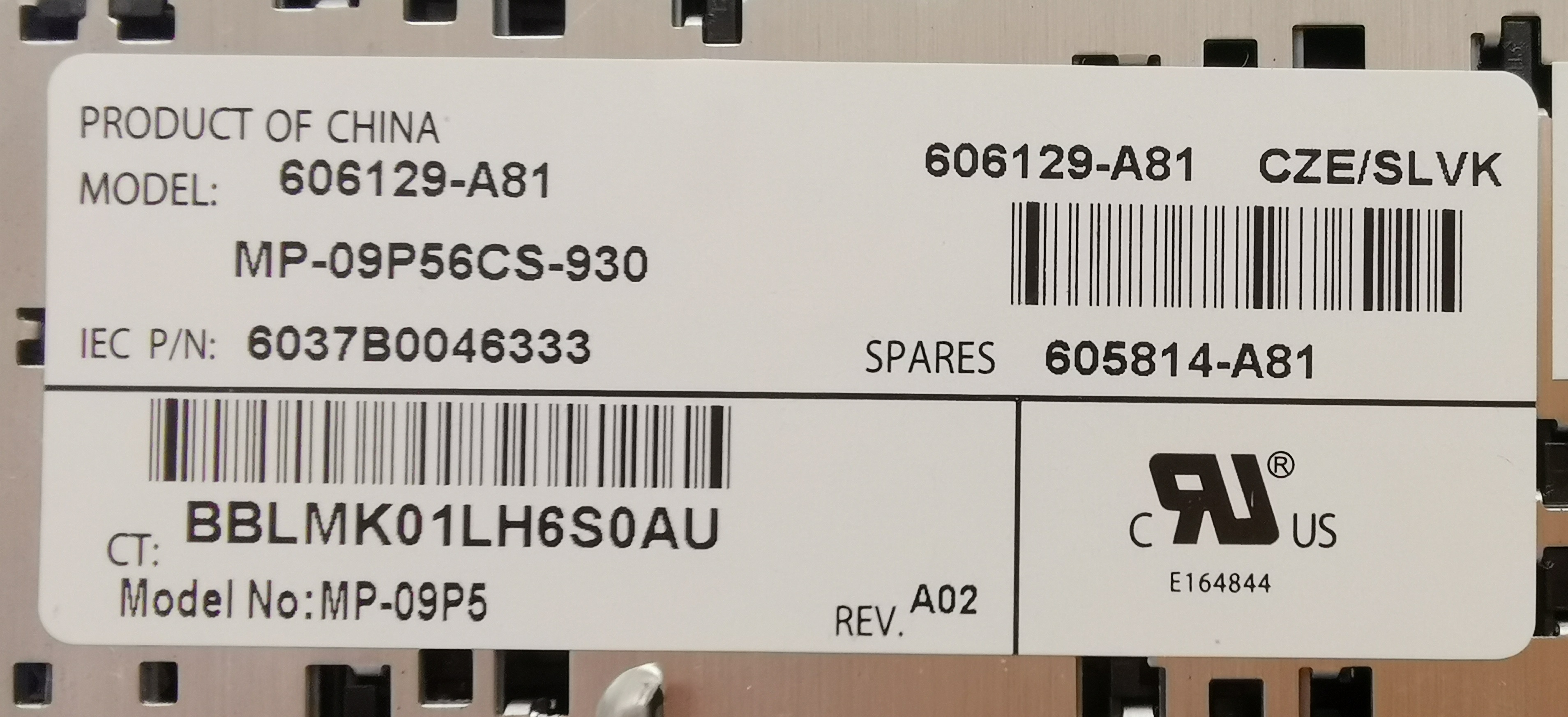 Klávesnice pro notebook HP 620 Compaq CQ60 - 606129-A81 - 605814-A81