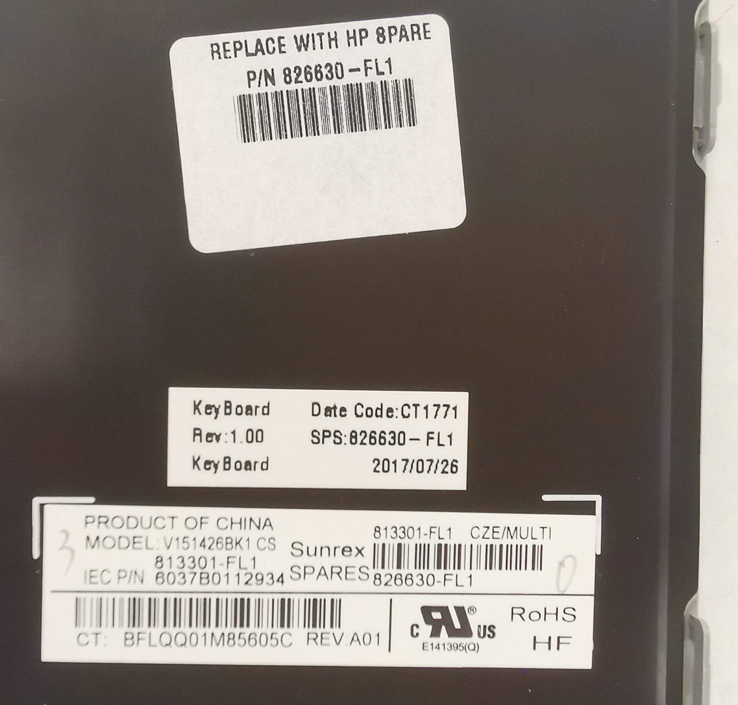 Klávesnice pro notebook EliteBook 725 G3 725 G4 820 G3 828 G3 820 G4 - 813301-FL1 - 826630-FL1