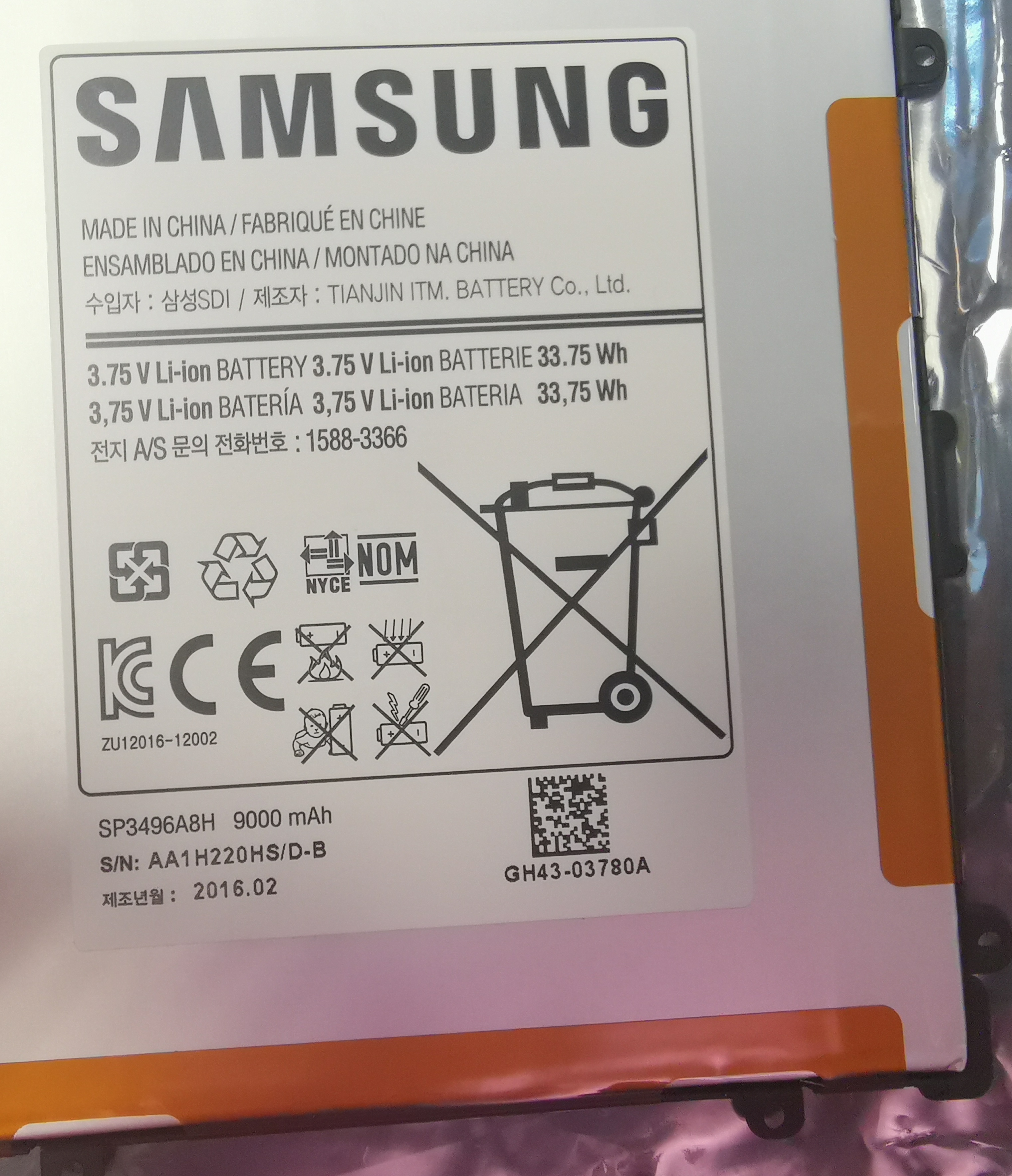 Original Samsung batérie 9000mAh, GH43-03780A pro Google Nexus 10 Tab