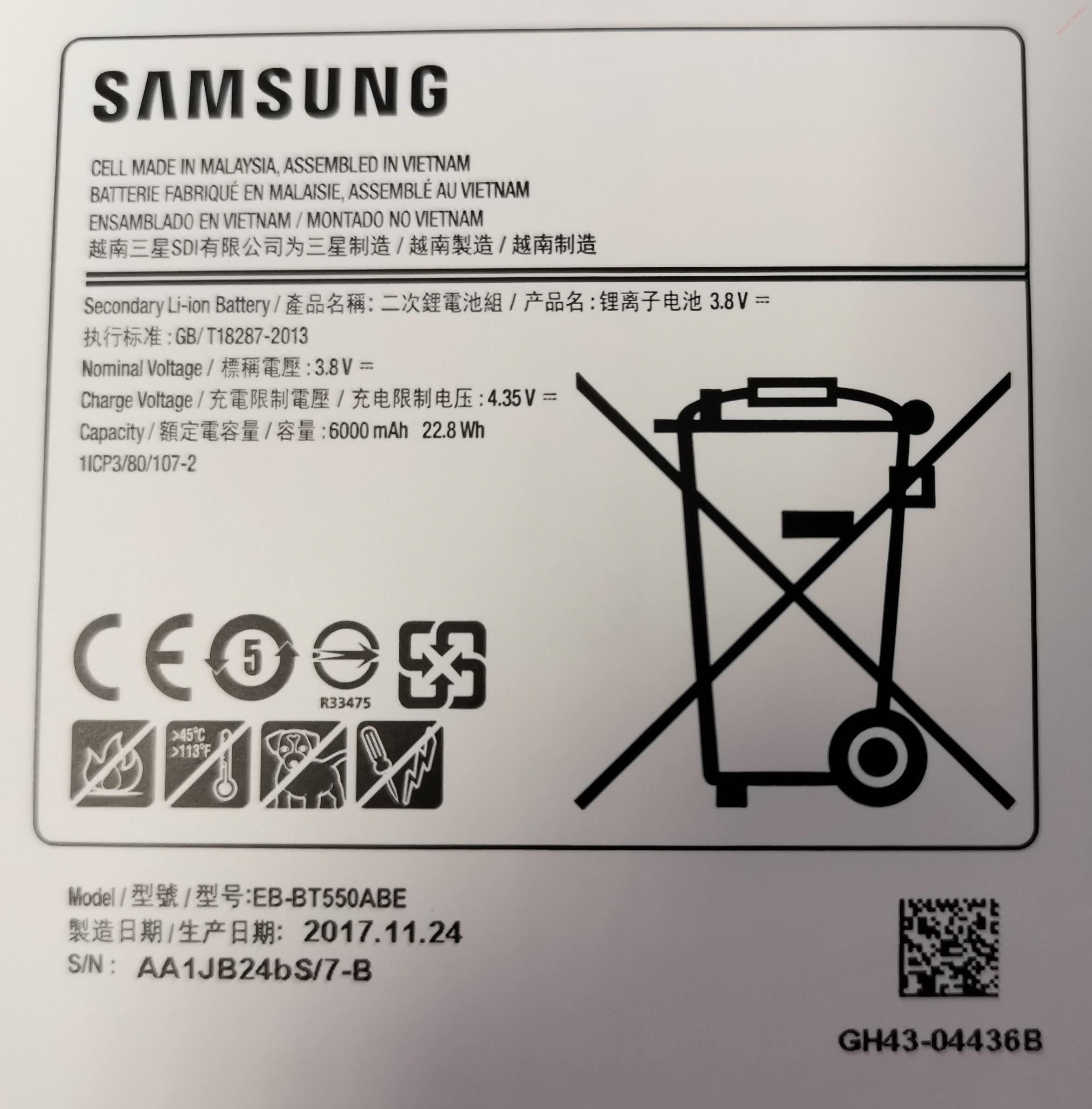  Originál Batéria Samsung Galaxy Tab A / P550, T550