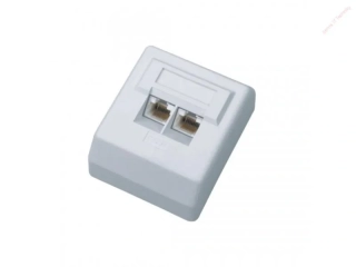 DATACOM Datová zásuvka UTP CAT5E 2x RJ45 na omítku 45st. bílá - 2000